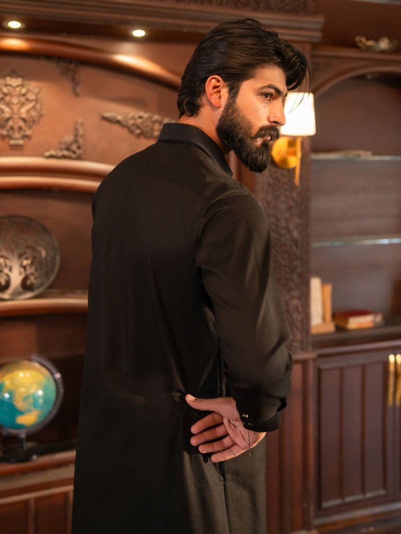 Black Cotton Cut & Sew Kameez Shalwar thumbnail