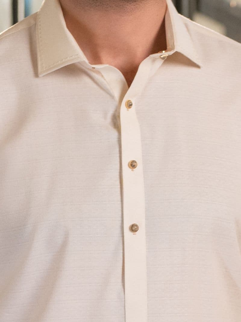 Cream Cotton Plain Kameez Shalwar thumbnail