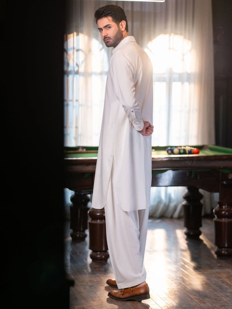 White Cut & Sew Kameez Shalwar thumbnail
