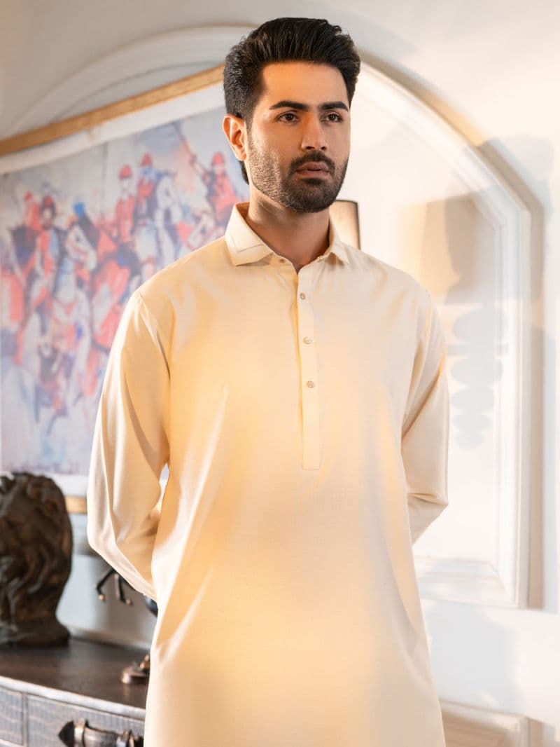 Off White Cut & Sew Kameez Shalwar