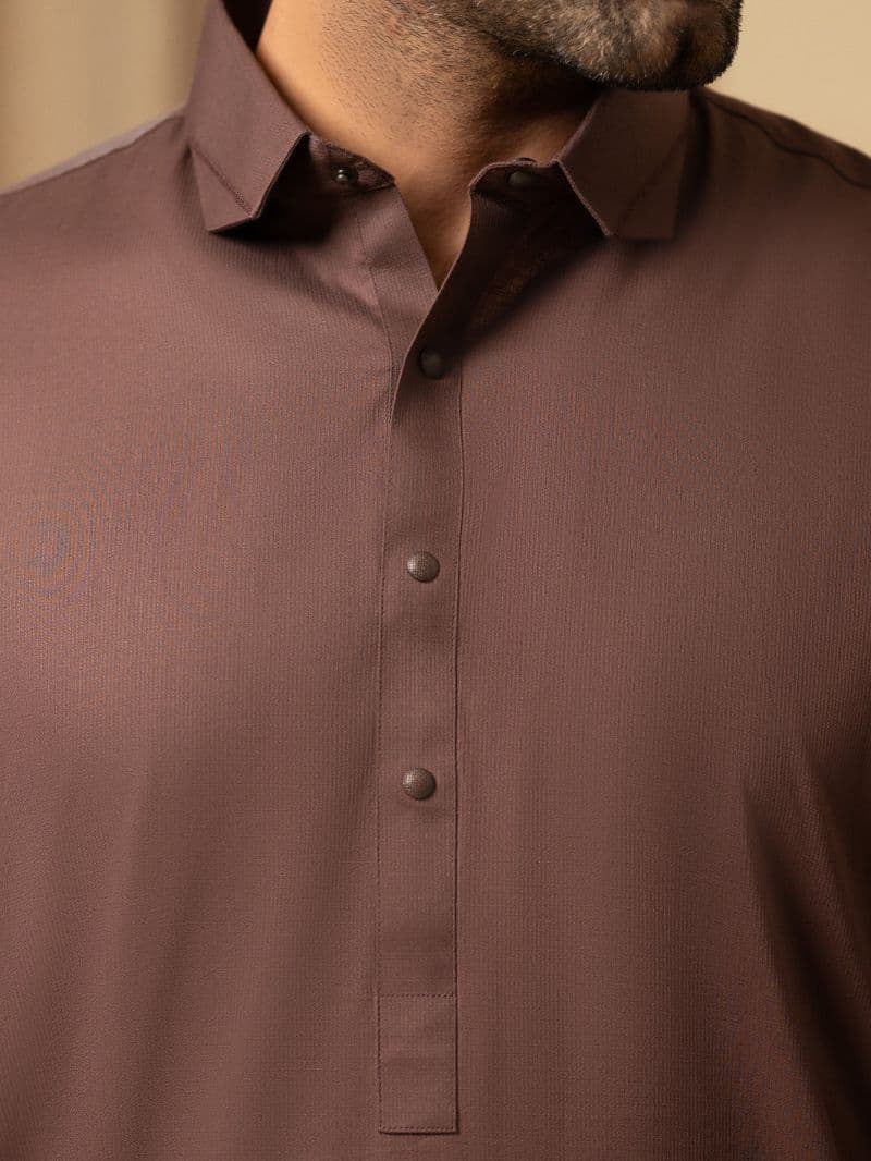 Brown Cotton Kameez Shalwar thumbnail