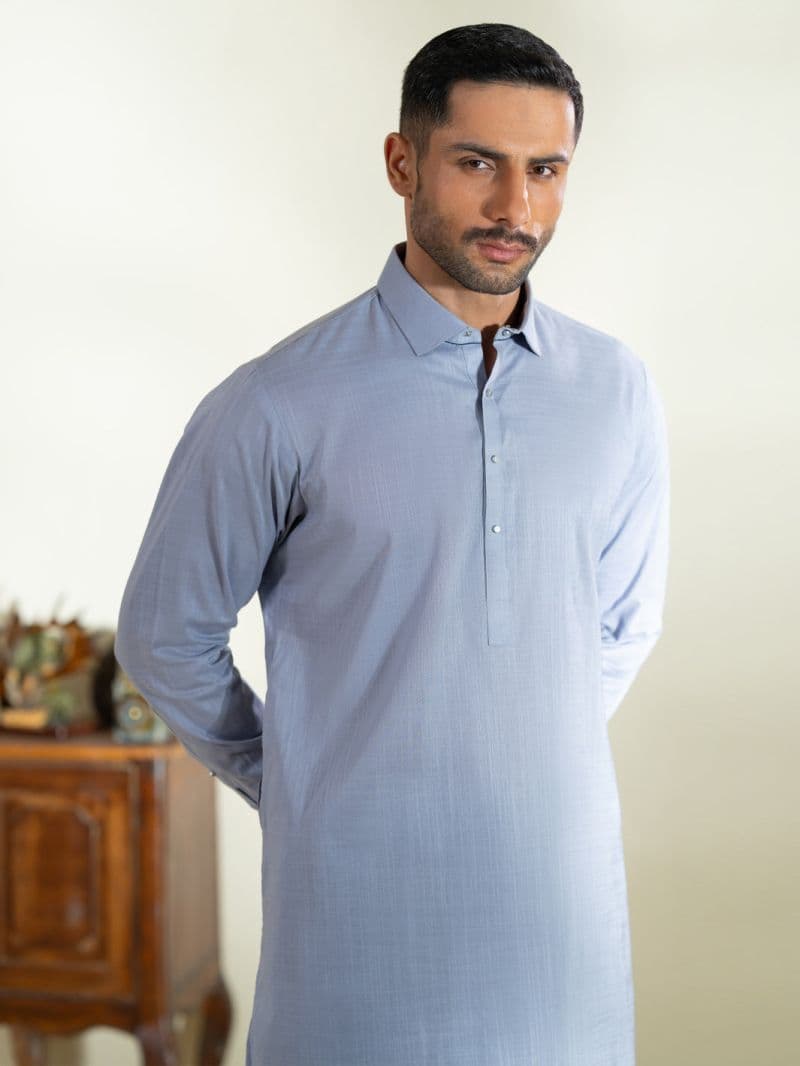 Purple Cotton Kameez Shalwar