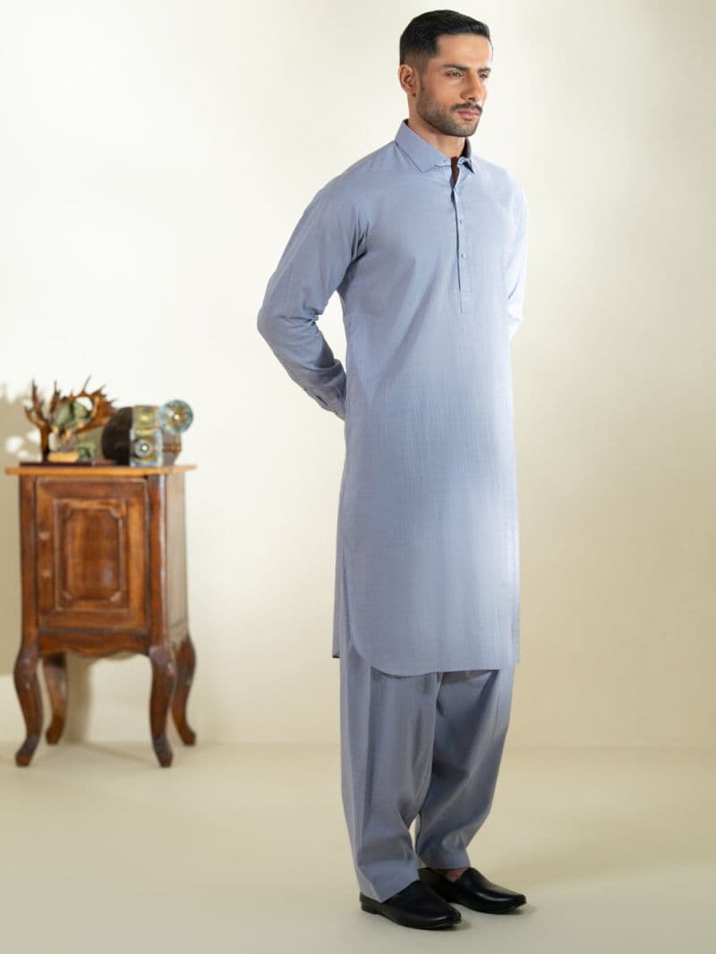 Purple Cotton Kameez Shalwar