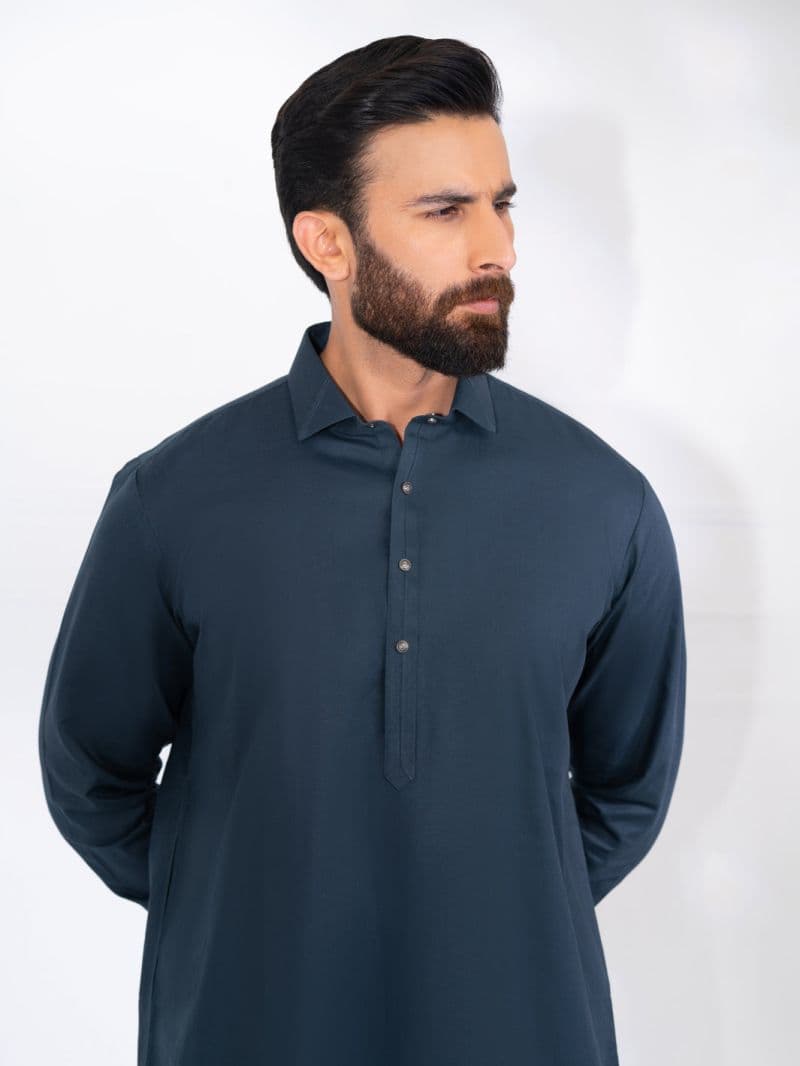 Teal Blended Kameez Shalwar