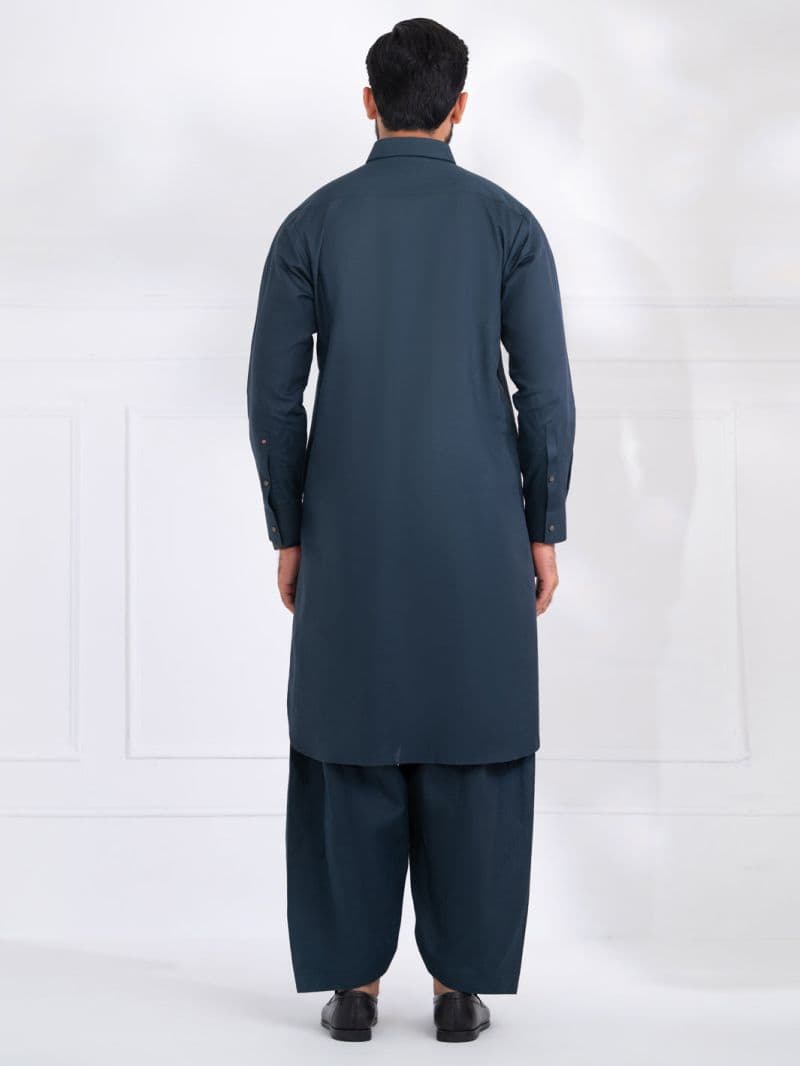 Teal Blended Kameez Shalwar