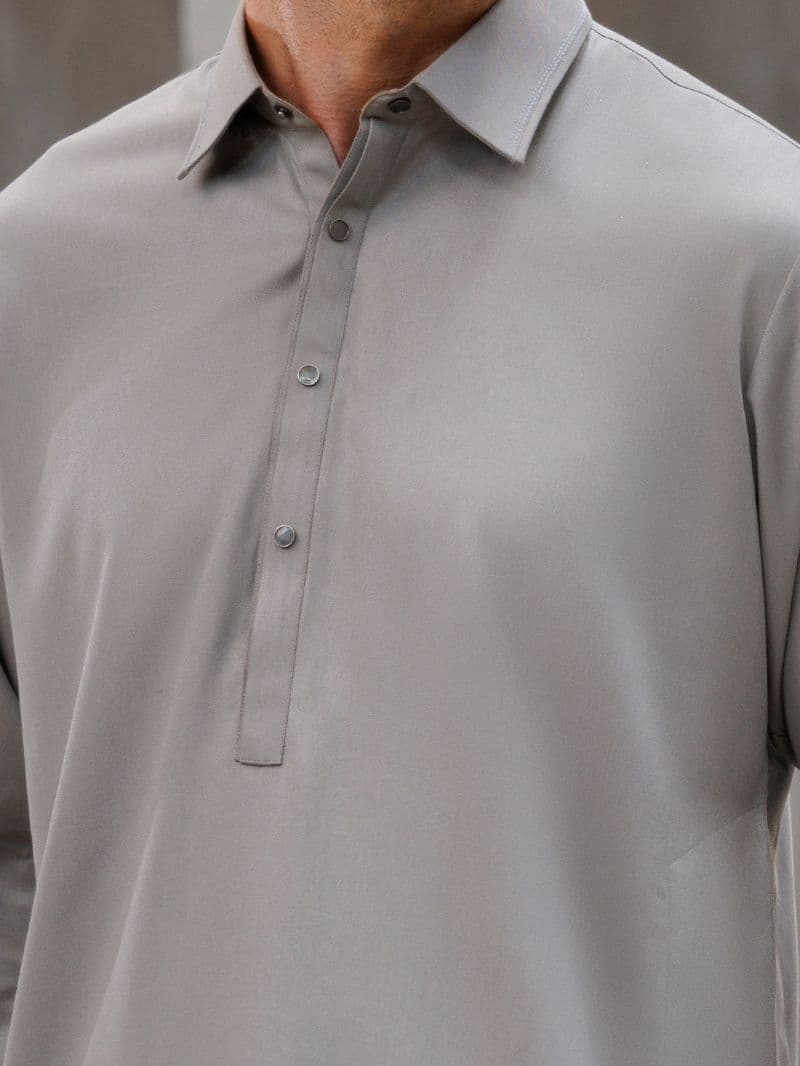 Light Grey Blended Kameez Shalwar