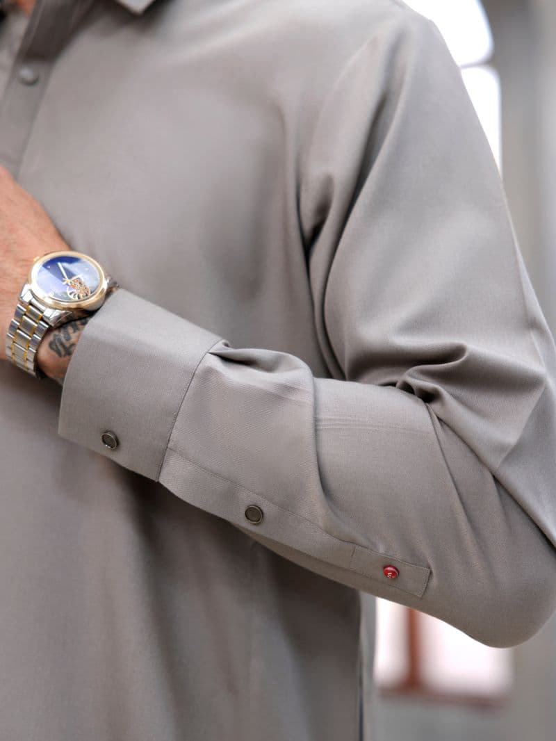 Light Grey Blended Kameez Shalwar