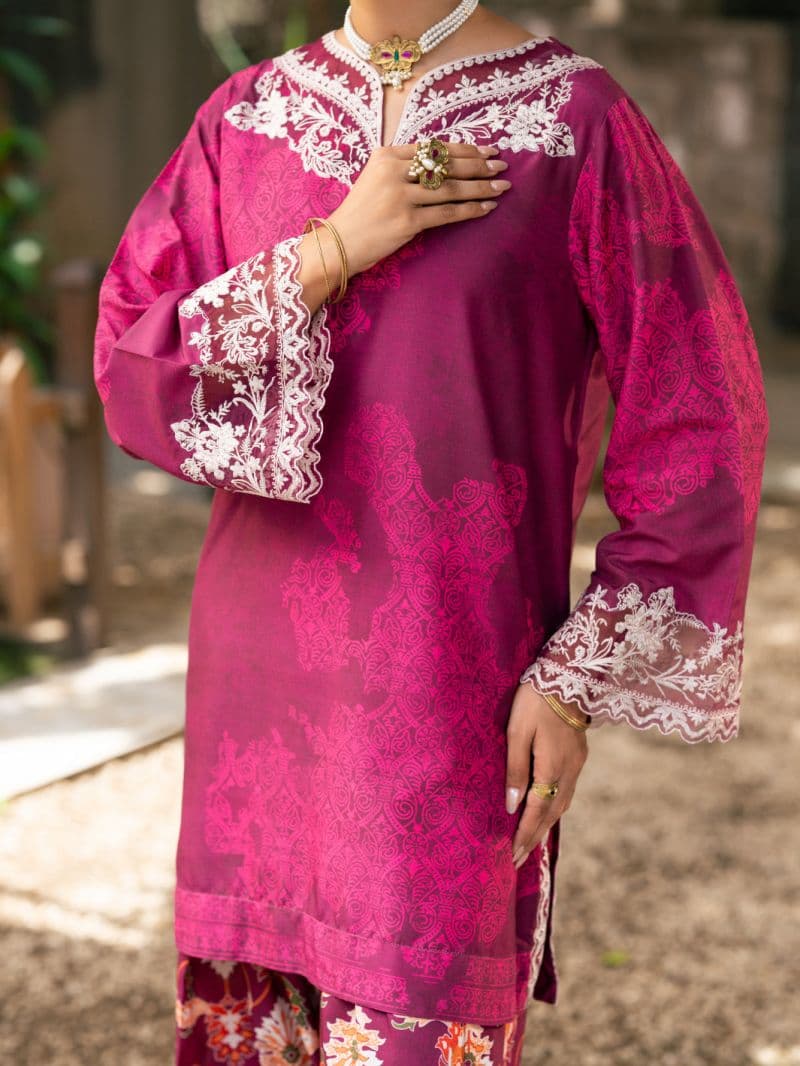 Plum Silk Lawn 3Pc Stitched thumbnail