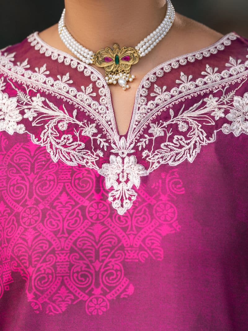 Plum Silk Lawn 3Pc Stitched thumbnail