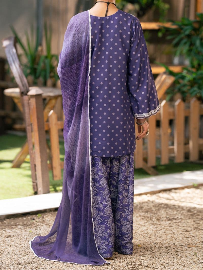 Purple Silk Lawn 3Pc Stitched thumbnail
