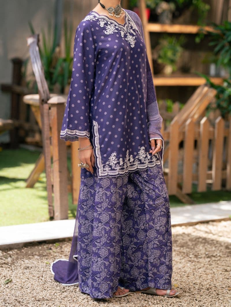 Purple Silk Lawn 3Pc Stitched thumbnail