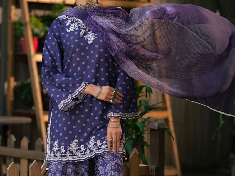Purple Silk Lawn 3Pc Stitched thumbnail