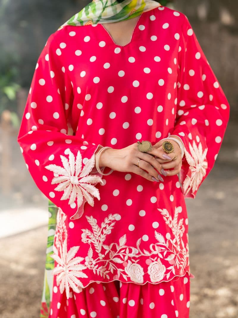Fuchsia Silk Lawn 3Pc Stitched thumbnail