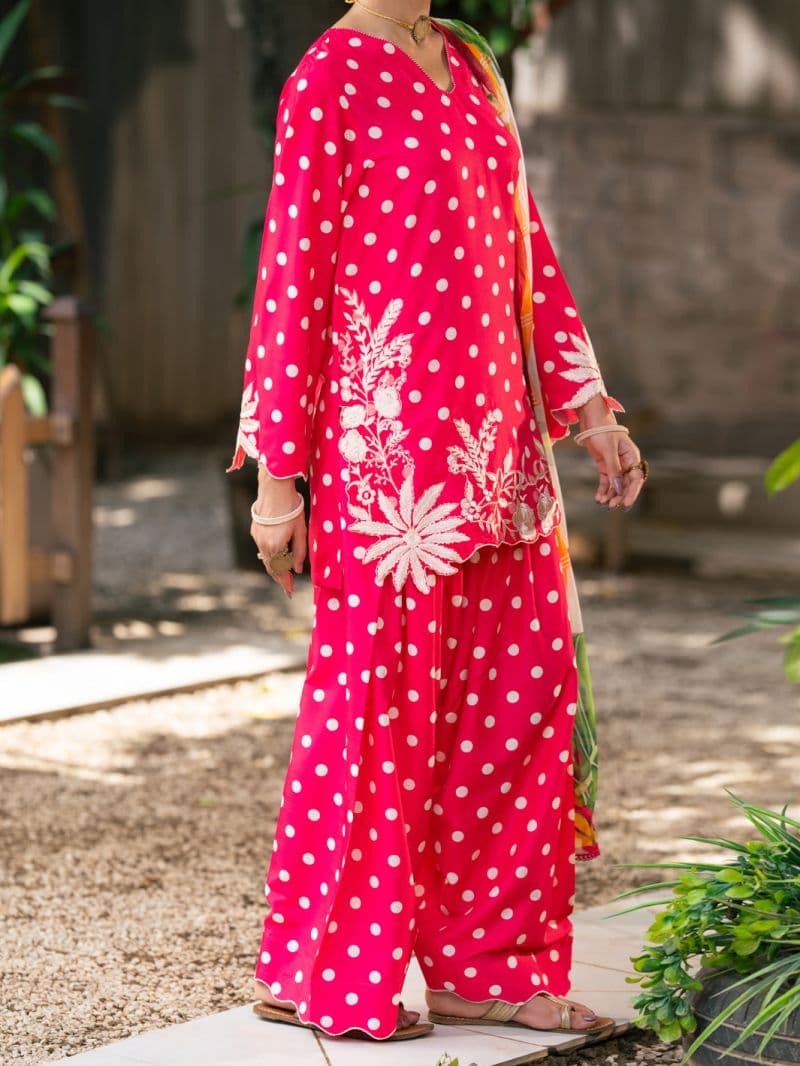 Fuchsia Silk Lawn 3Pc Stitched thumbnail