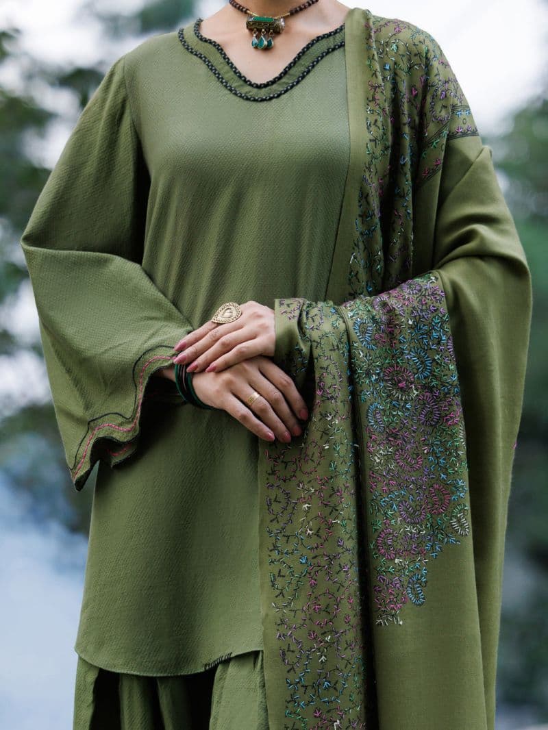 Mehndi Green Dobby 3Pc Stitched thumbnail