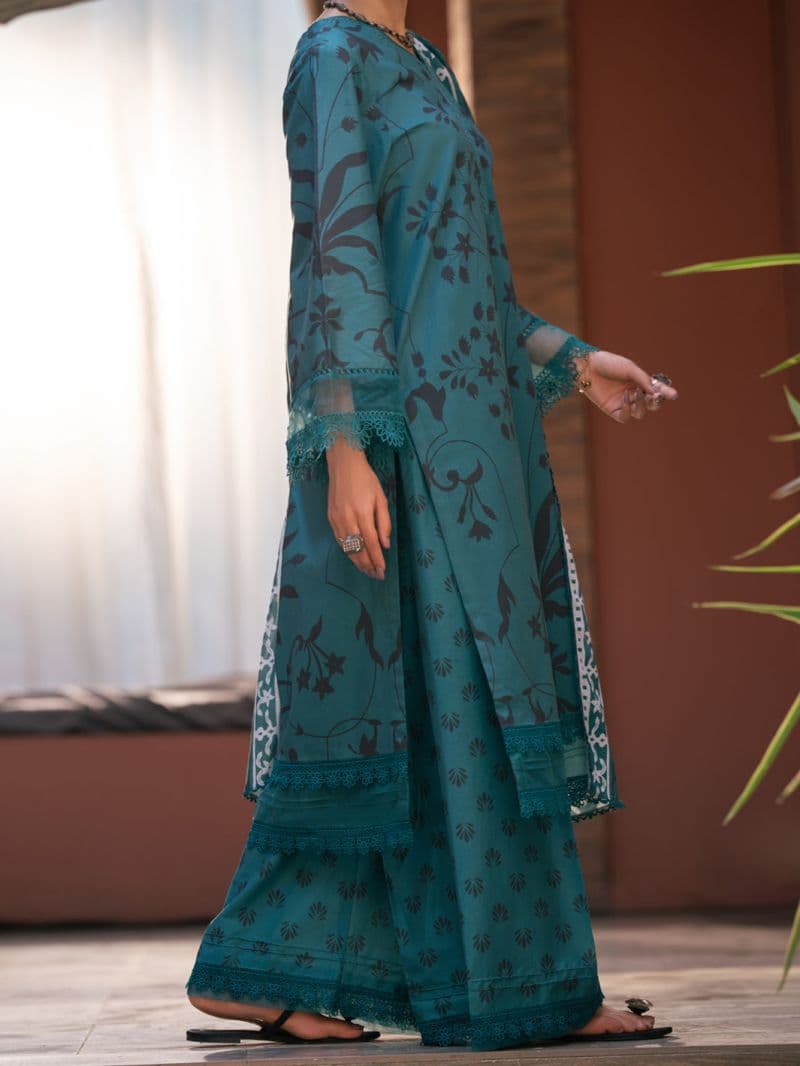 Teal Cambric 3Pc Stitched thumbnail