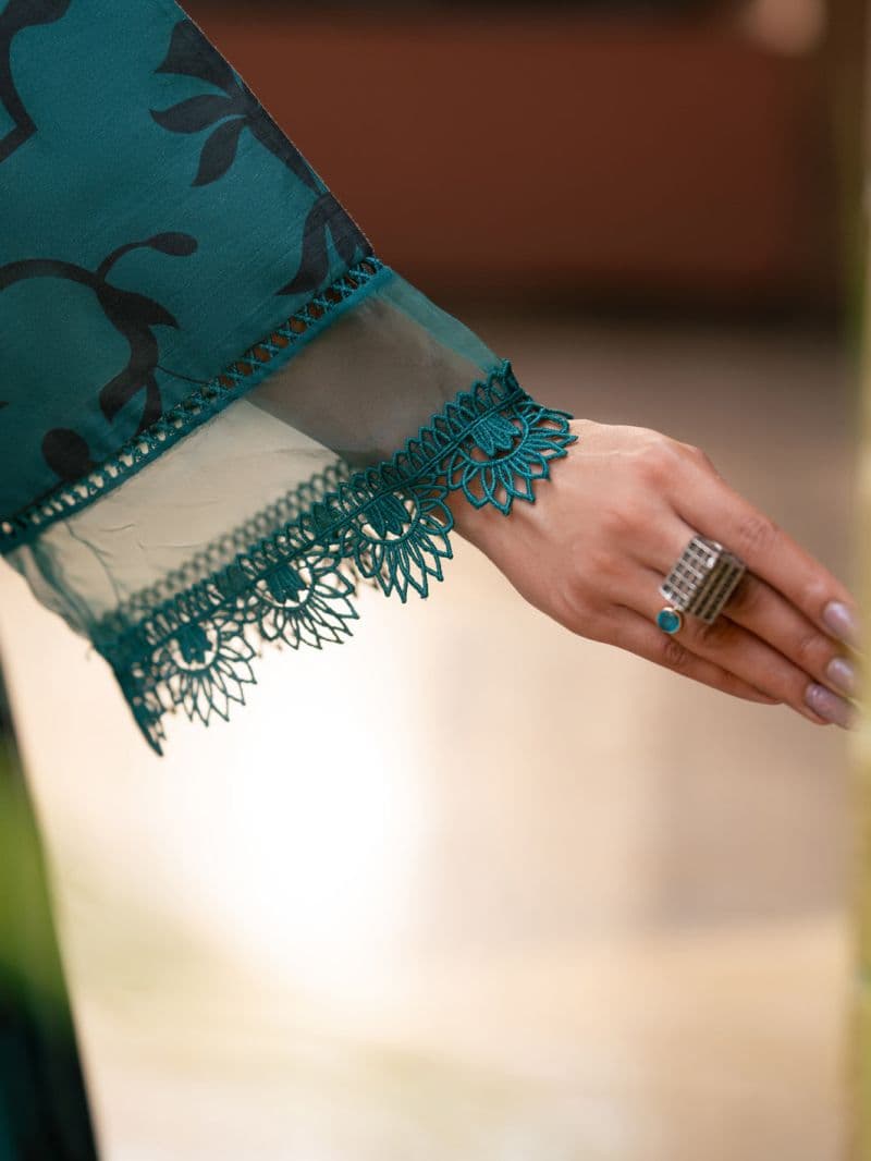 Teal Cambric 3Pc Stitched thumbnail