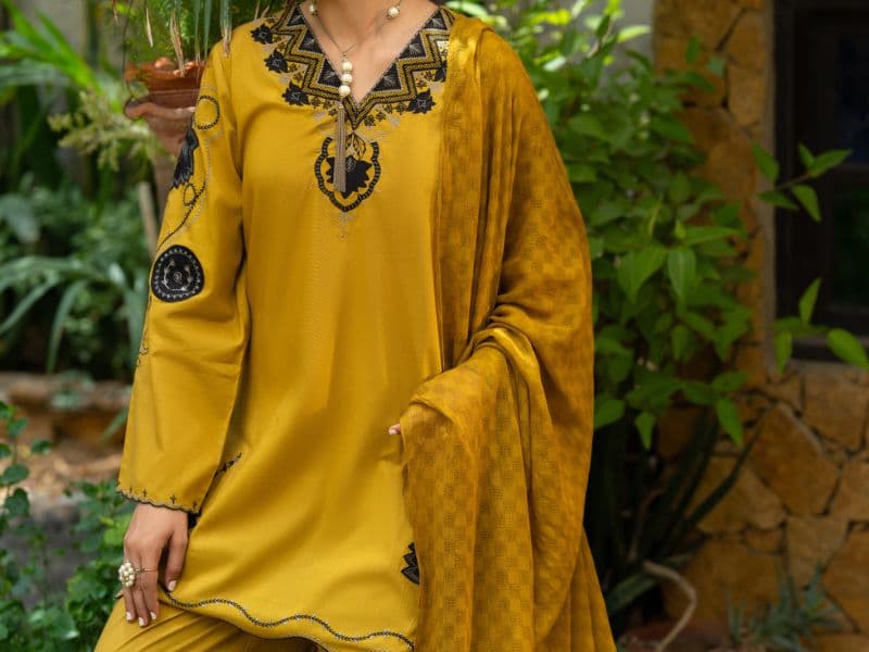 Lime Green Cambric Stitched 3Pc thumbnail