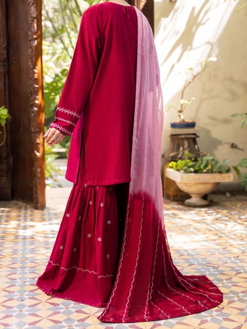 Maroon Cambric Stitched 3Pc- ALP-3PS-2599 thumbnail