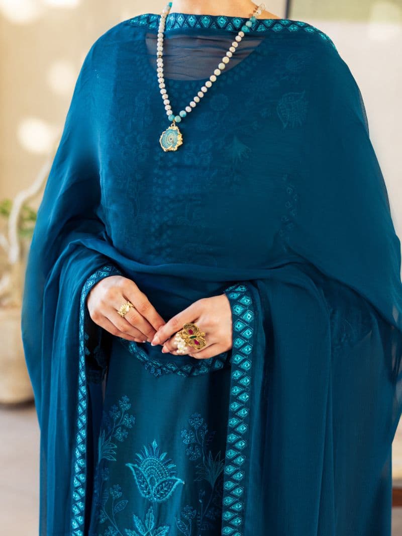 Turquoise Lawn Stitched 3Pc thumbnail