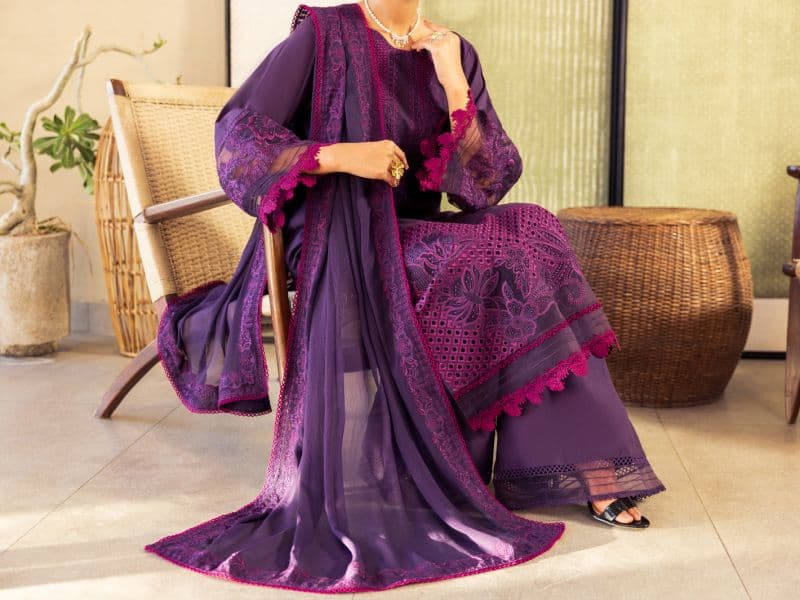 Purple Lawn Stitched 3Pc thumbnail