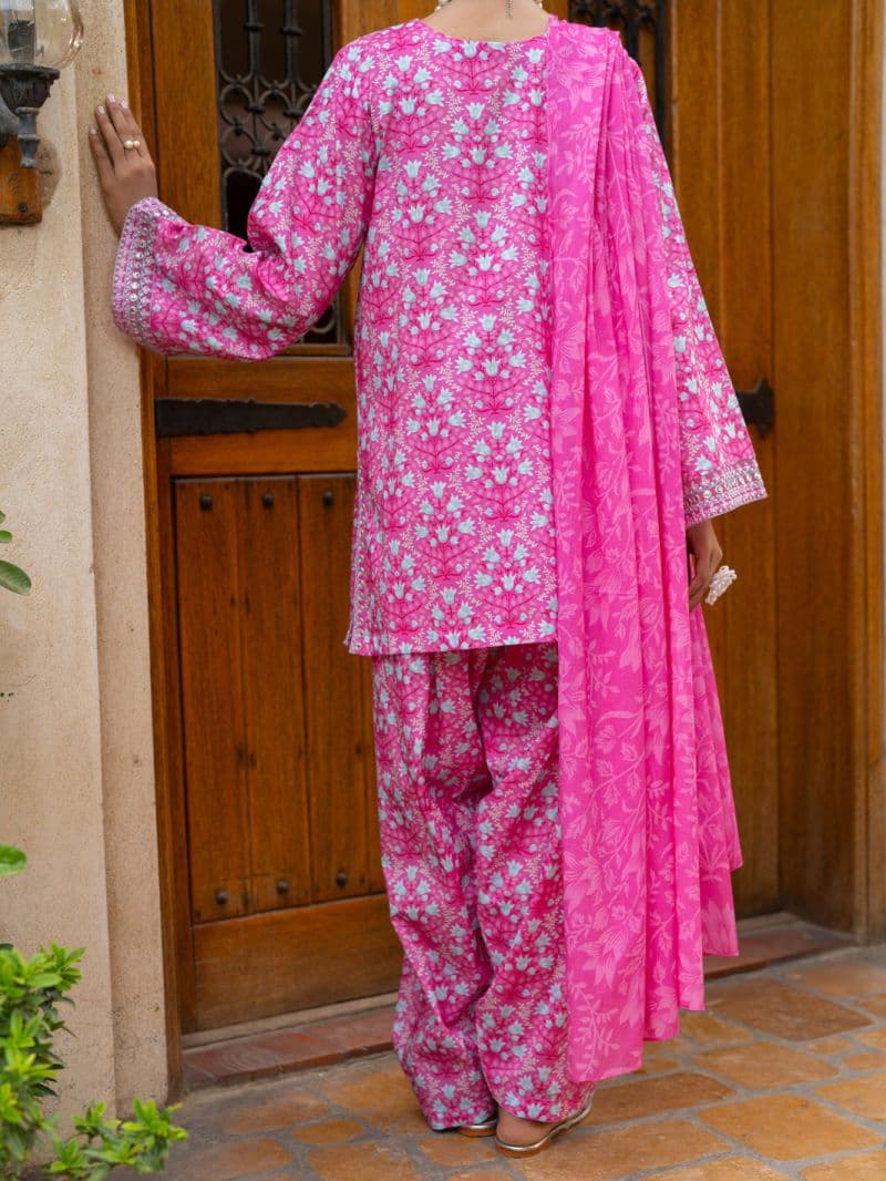 Pink Cambric Stitched 3Pc thumbnail