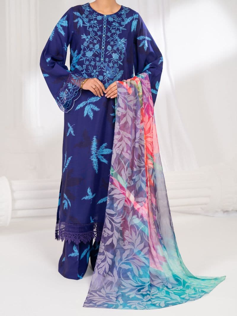 Purple Silk Lawn Stitched 3Pc- ALP-3PS-2604 thumbnail