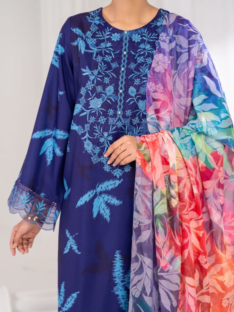 Purple Silk Lawn Stitched 3Pc- ALP-3PS-2604 thumbnail