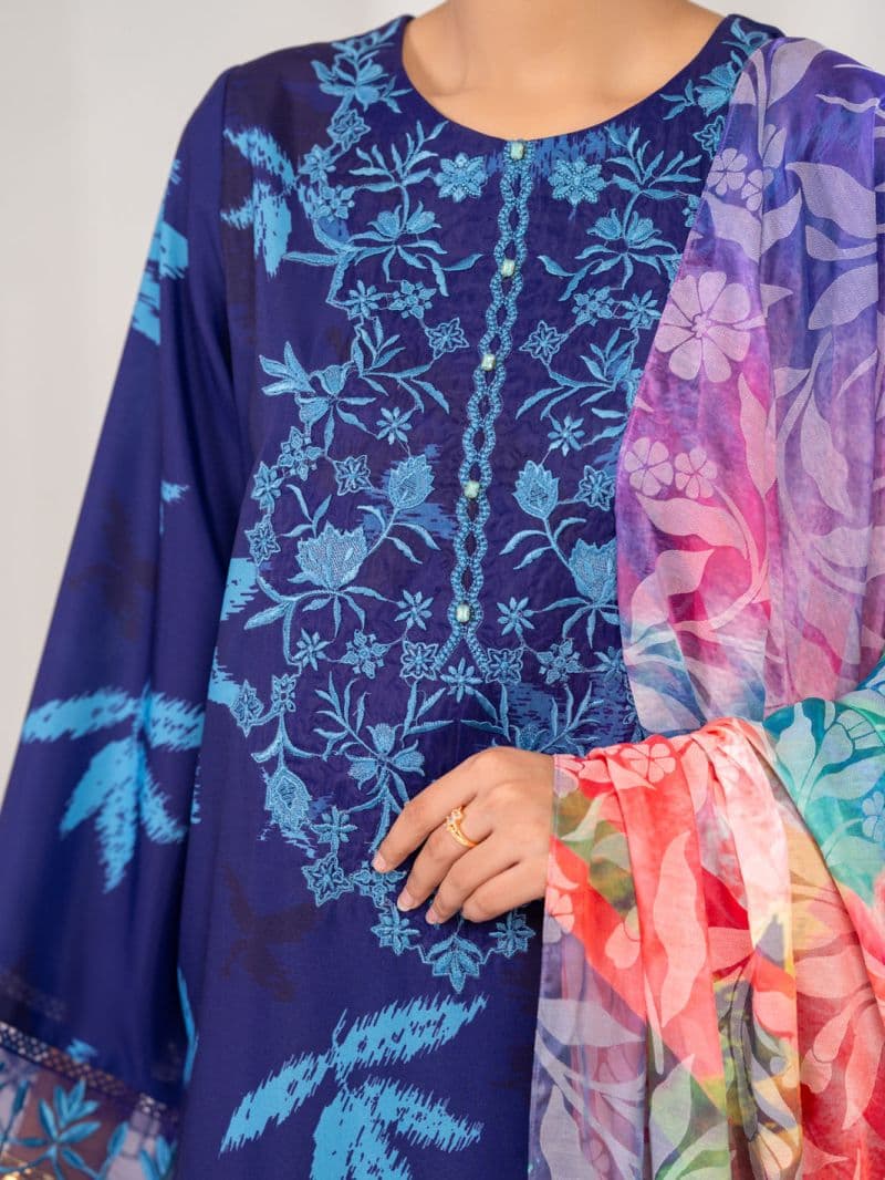 Purple Silk Lawn Stitched 3Pc- ALP-3PS-2604 thumbnail