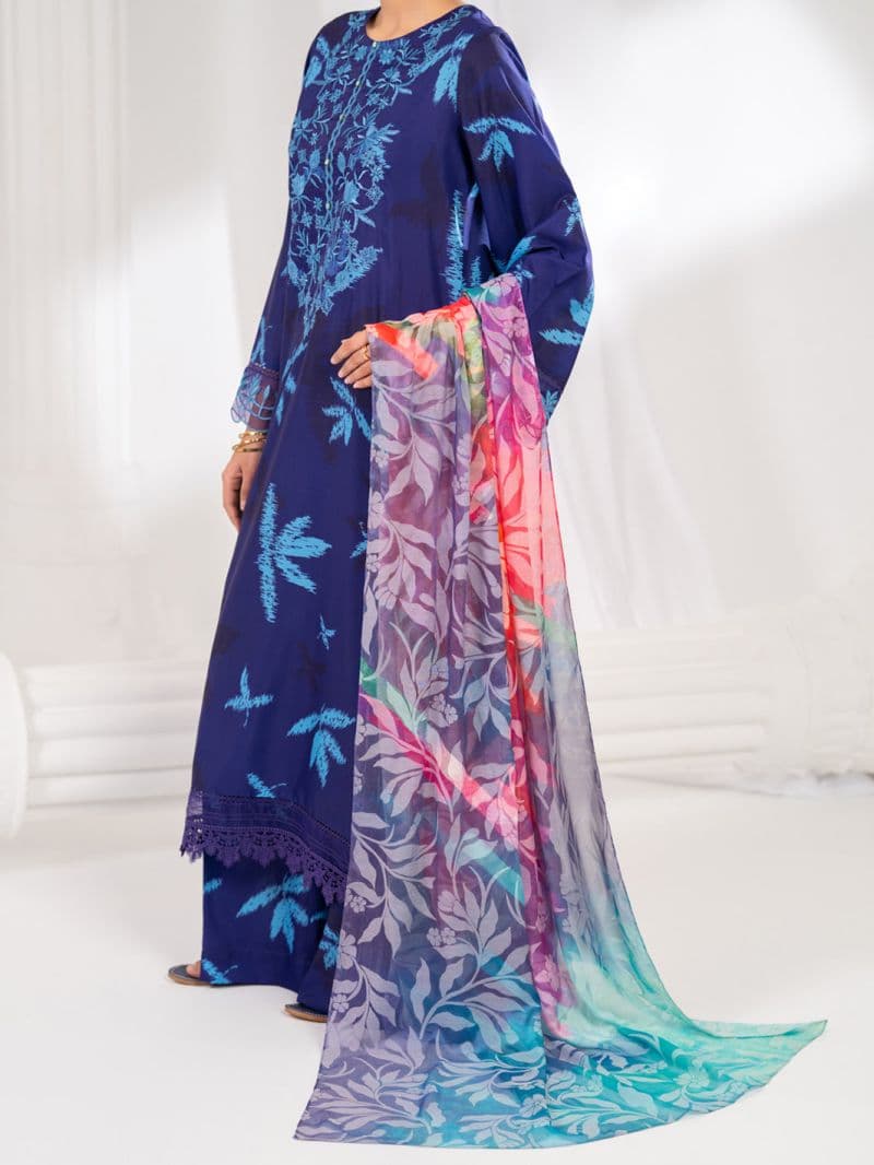 Purple Silk Lawn Stitched 3Pc- ALP-3PS-2604 thumbnail
