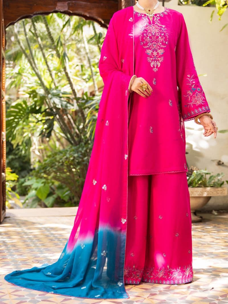 Pink Cambric Stitched 3Pc thumbnail