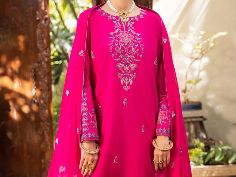Pink Cambric Stitched 3Pc thumbnail