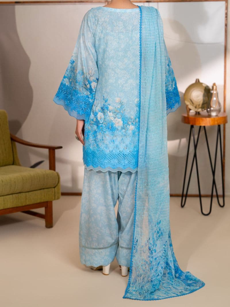 Sky Blue Silk Lawn Stitched 3Pc thumbnail