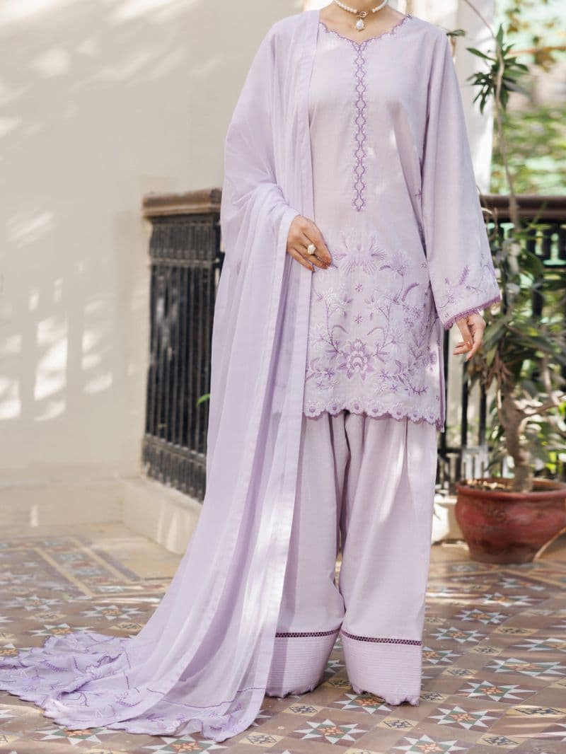 Lilac Cambric Stitched 3Pc thumbnail