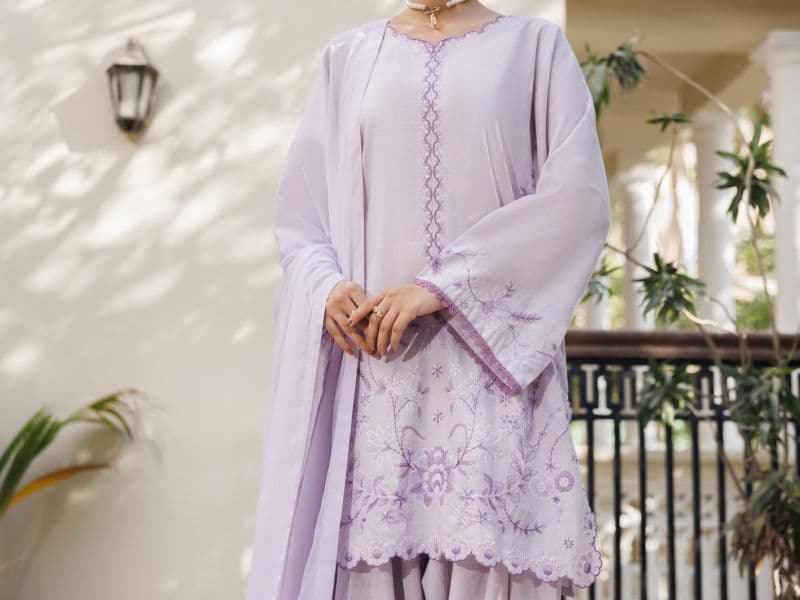 Lilac Cambric Stitched 3Pc thumbnail