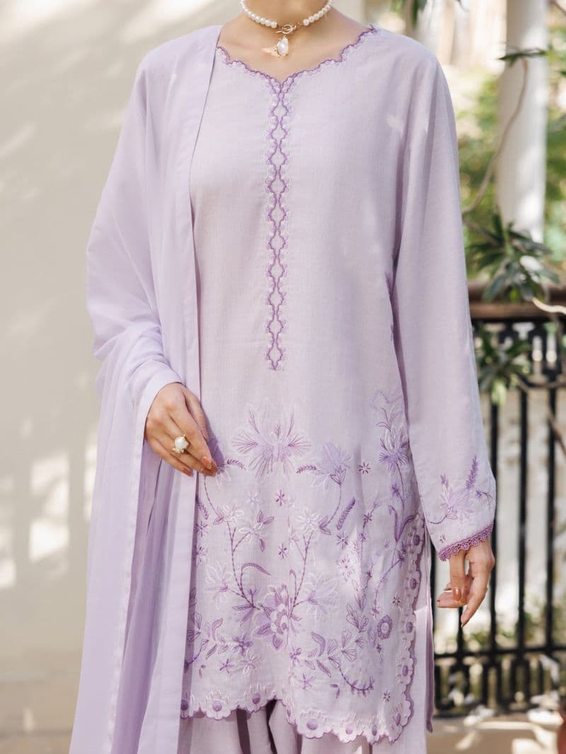 Lilac Cambric Stitched 3Pc thumbnail