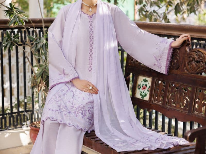 Lilac Cambric Stitched 3Pc thumbnail
