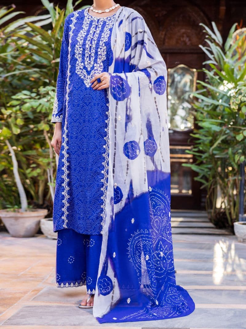 Blue Lawn Stitched 3PC thumbnail