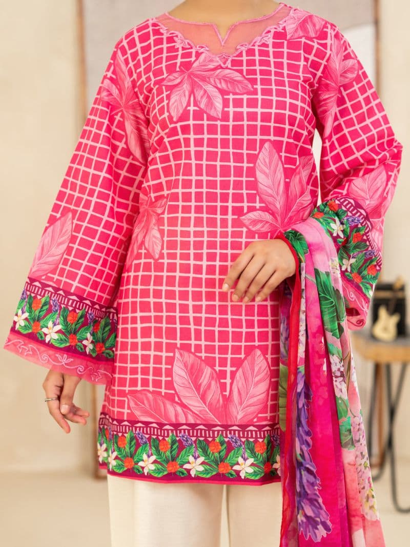 Pink Lawn Stitched 3Pc thumbnail