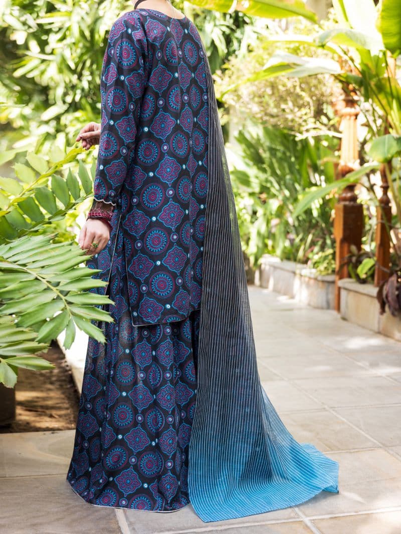 Dark Blue Lawn Stitched 3PC thumbnail