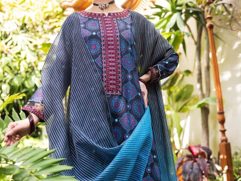 Dark Blue Lawn Stitched 3PC thumbnail