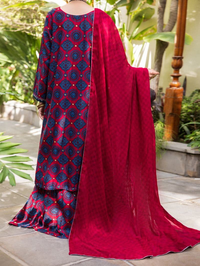 Maroon Cotton Stitched 3PC