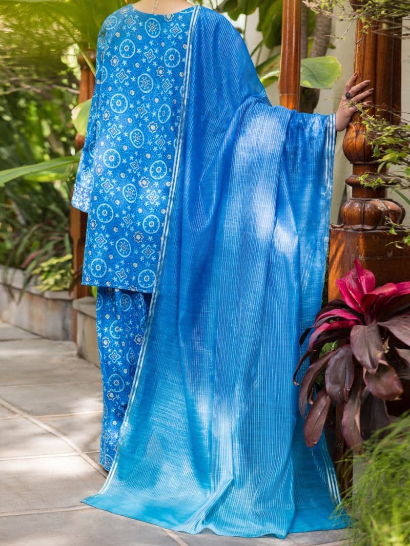 Blue Lawn Stitched 3PC thumbnail