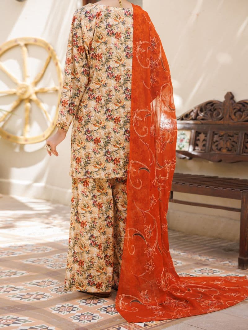Beige Lawn Stitched 3Pc