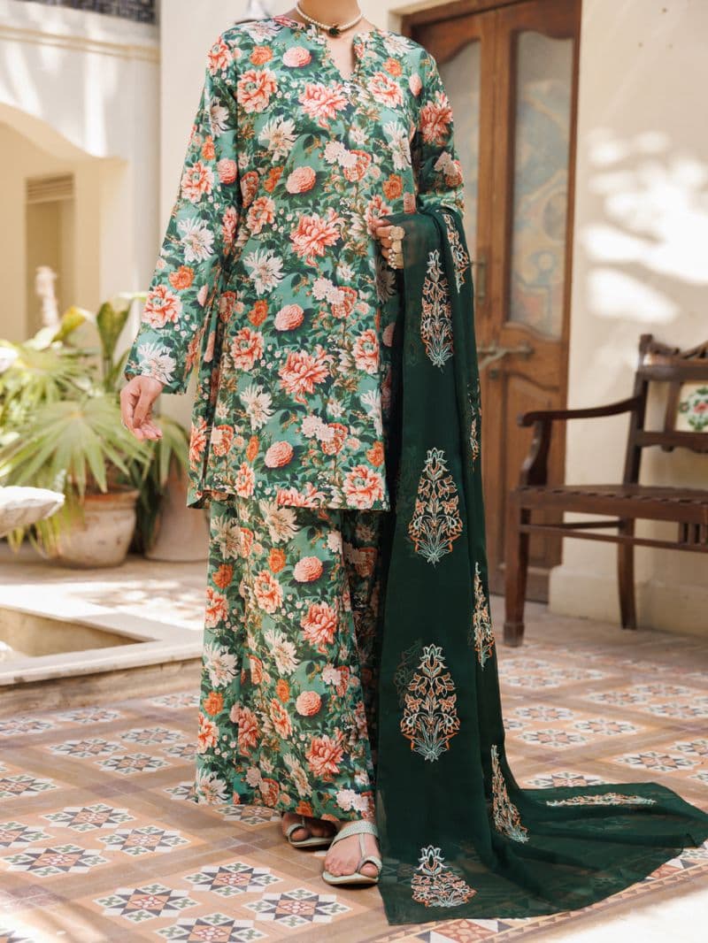 Green Lawn Stitched 3Pc thumbnail