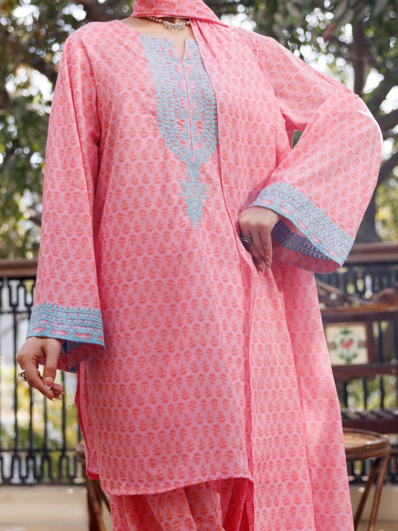 Pink Lawn Stitched 3Pc thumbnail