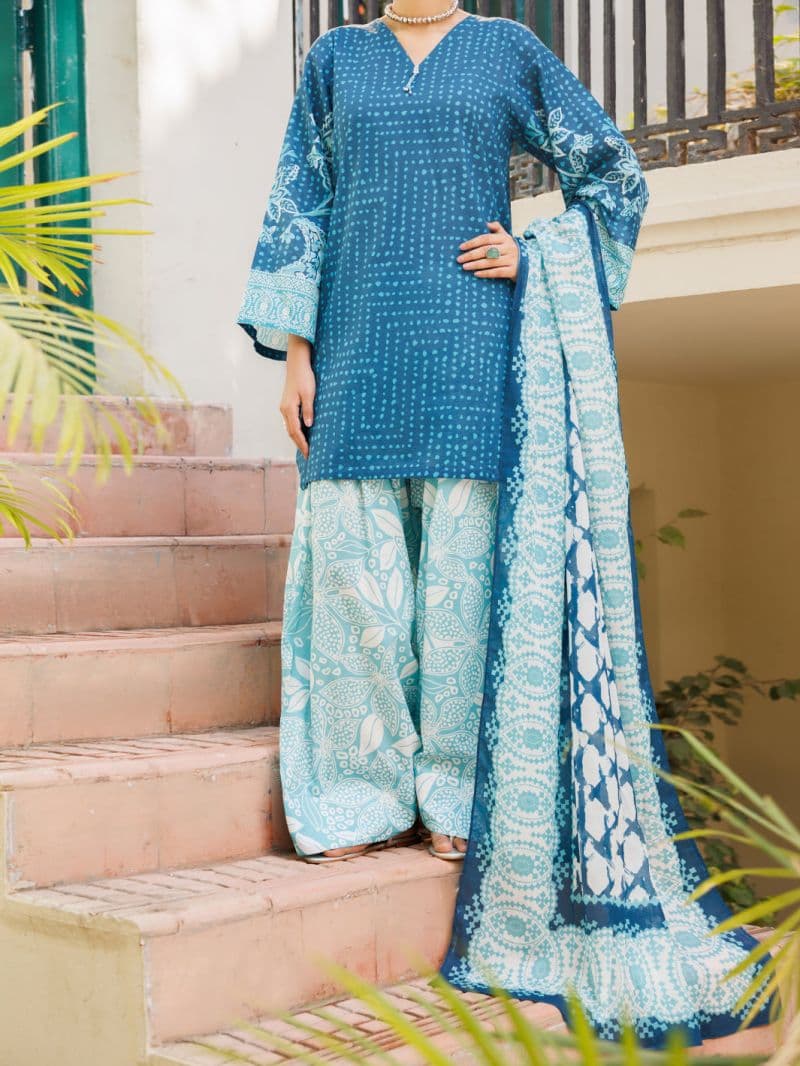 Teal Blue Lawn Stitched 3Pc thumbnail