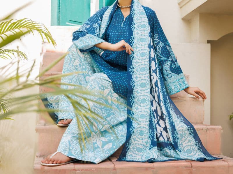 Teal Blue Lawn Stitched 3Pc thumbnail