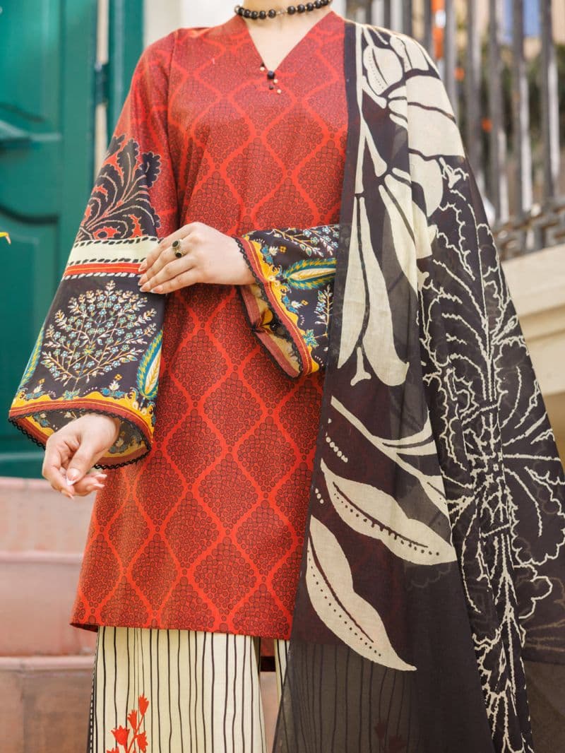 Maroon Lawn Stitched 3Pc thumbnail