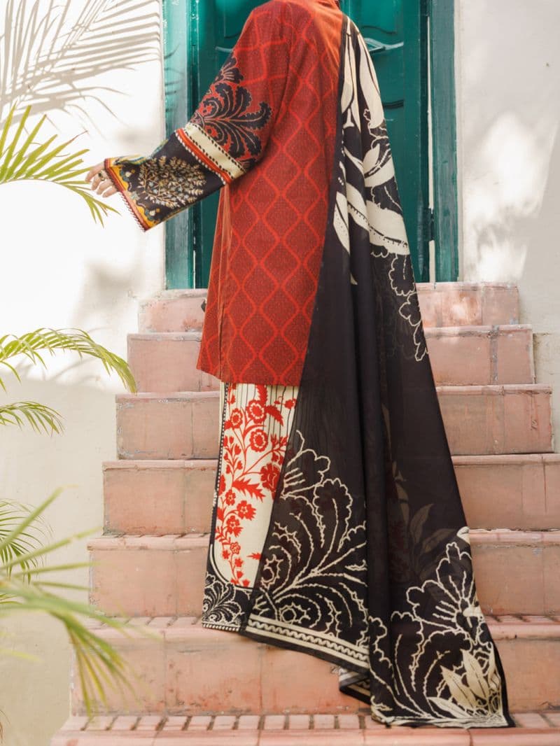 Maroon Lawn Stitched 3Pc thumbnail